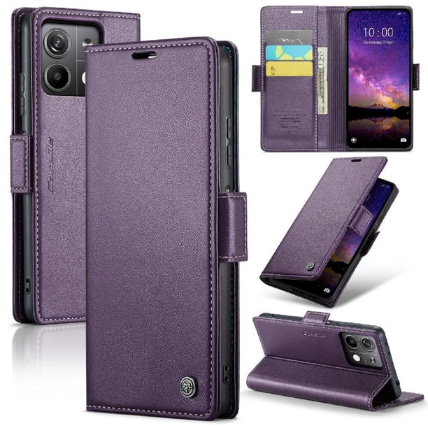 CaseMe tipo cartera Xiaomi Redmi Note 13 5G con cierre magnético, RFID, tarjetero, soporte, carga inalámbrica