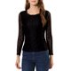 thumbnail image 1 of INSPIRE CHIC Blusa de Encaje con Bordado de Flores Transparente de Manga Larga y Cuello Redondo para Mujer L Negro, 1 of 7
