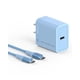 thumbnail image 1 of Bloque cargador y cable de carga USB-C trenzado de 6 pies, 20 W, 1 of 6