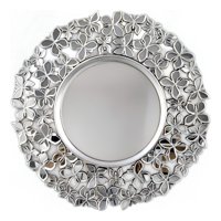 Genérico - Espejo Decorativo Marco Plateado Mariposas Redondo 60Cm Jhn