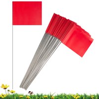 Banderas Marcadoras Ikayas Para Césped, 50 Unidades, Pvc Rojo, Patio Pequeño