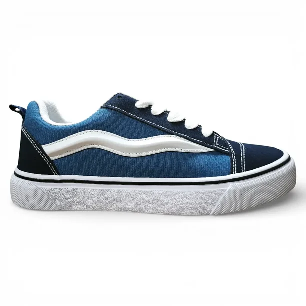 Zapatilla Mujer Azul Plataforma Lona Everix