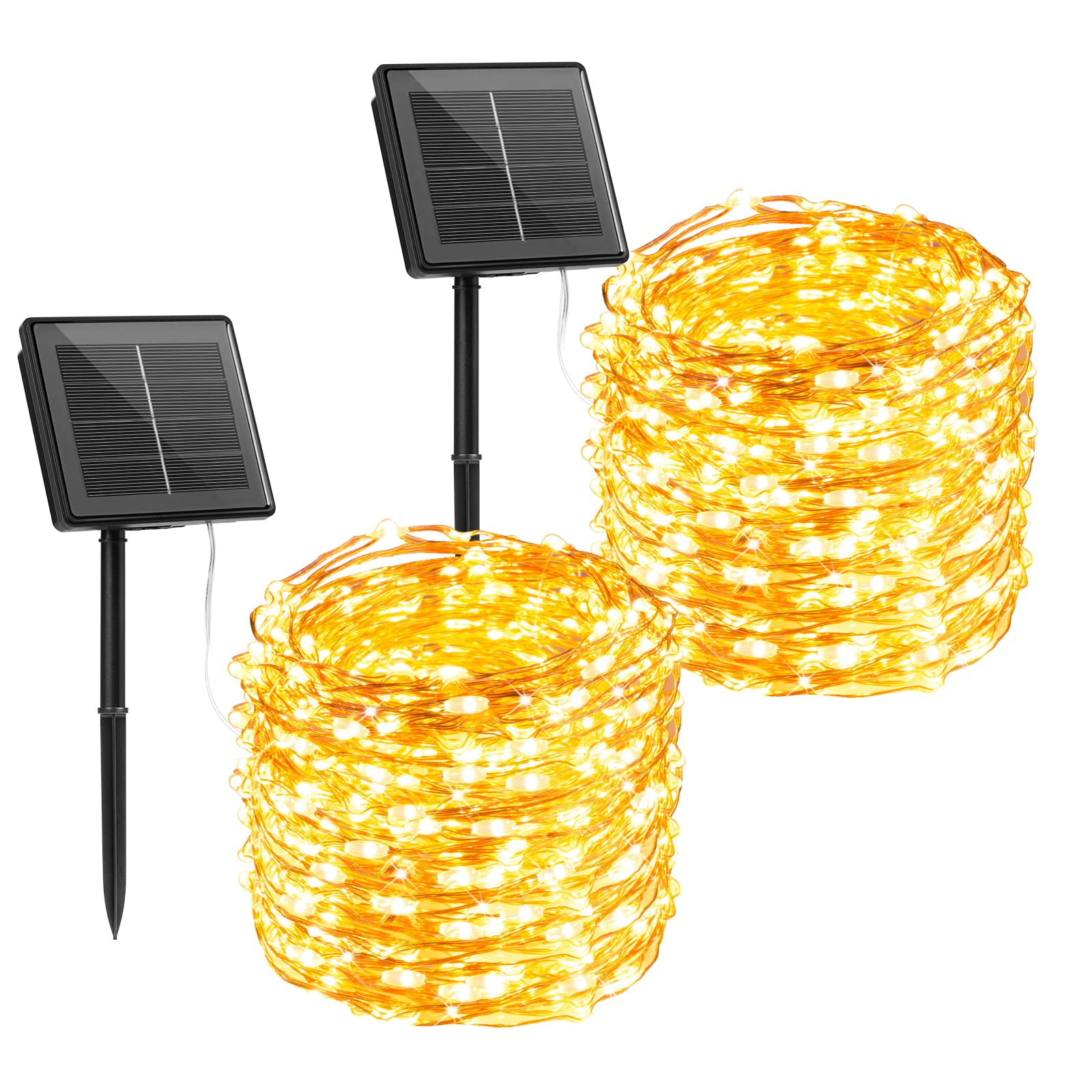Guirnalda De Luces Solares Brightown, 66 Pies, 200 Led, 8 Modos, Paquete De 2