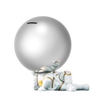 Magideal - Alcancía Con Forma De Astronauta, Moderna, Multifunción, De Resina, Para Ahorrar Monedas Postura Acostada