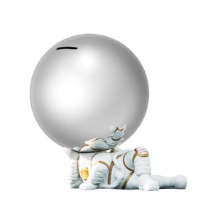 Magideal - Alcancía Con Forma De Astronauta, Moderna, Multifunción, De Resina, Para Ahorrar Monedas Postura Acostada