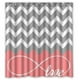 thumbnail image 1 of Cortina de ducha con diseño de infinito y símbolo de amor eterno, color rosa, gris y blanco, con ganchos, tamaño 66 x 72 pulgadas, 1 of 3
