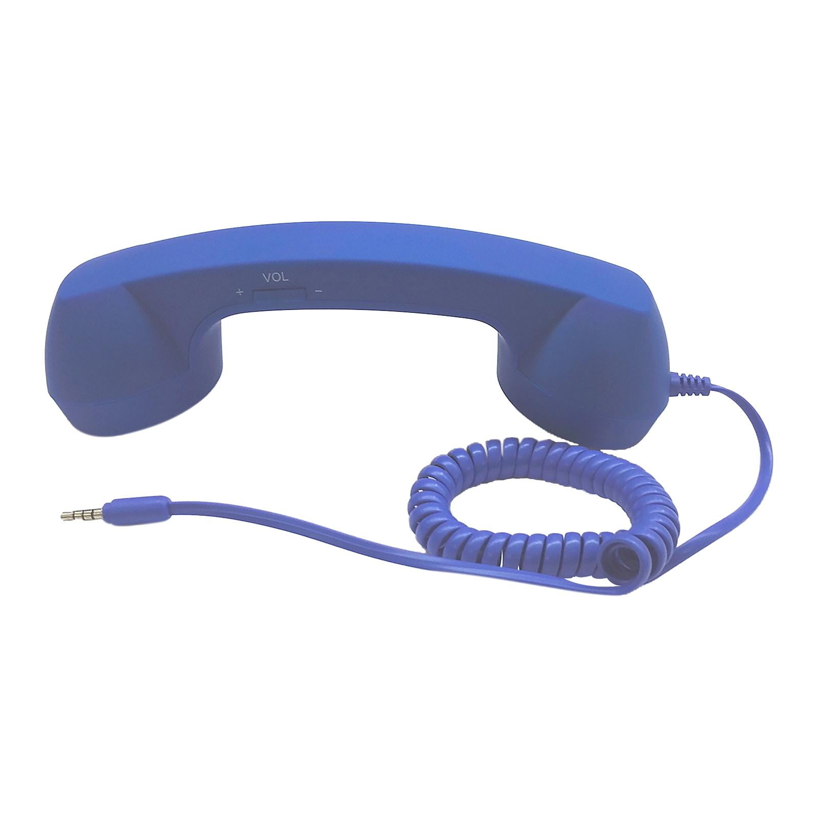 Magideal - Auricular De Teléfono Celular Vintage /3.5mm /comfort/ Classic/ Mini Receptor De Teléfono Celular Micrófono Altavoz Teléfono Celular Teléfono Intelige Azul