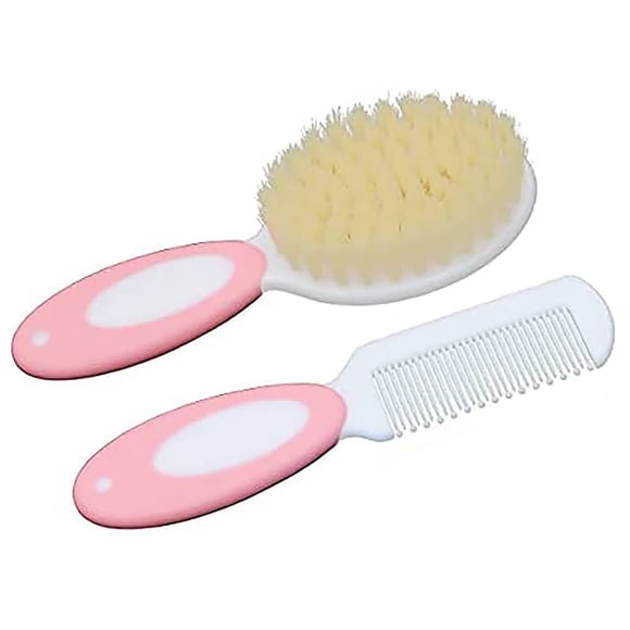 Set de cepillo y peine para bebé HUAYINGMEI con cerdas suaves naturales