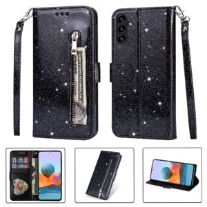 Funda Para Foxdock Elegante Funda Samsung Galaxy A34 5G Glitter Con Cremallera-Ideal Para El Uso Diario