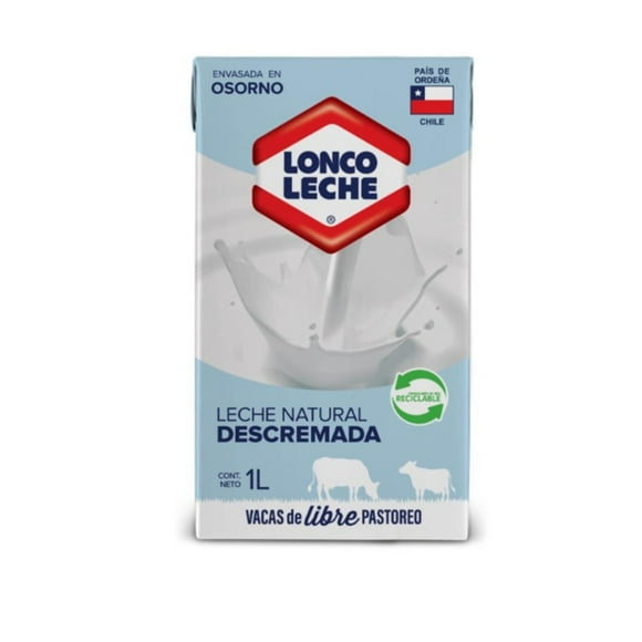 Leche Natural Descremada Lonco Leche, 1 L