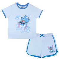 Conjunto De Remera Y Shorts Para Niñas Disney Lilo Y Stitch Azul