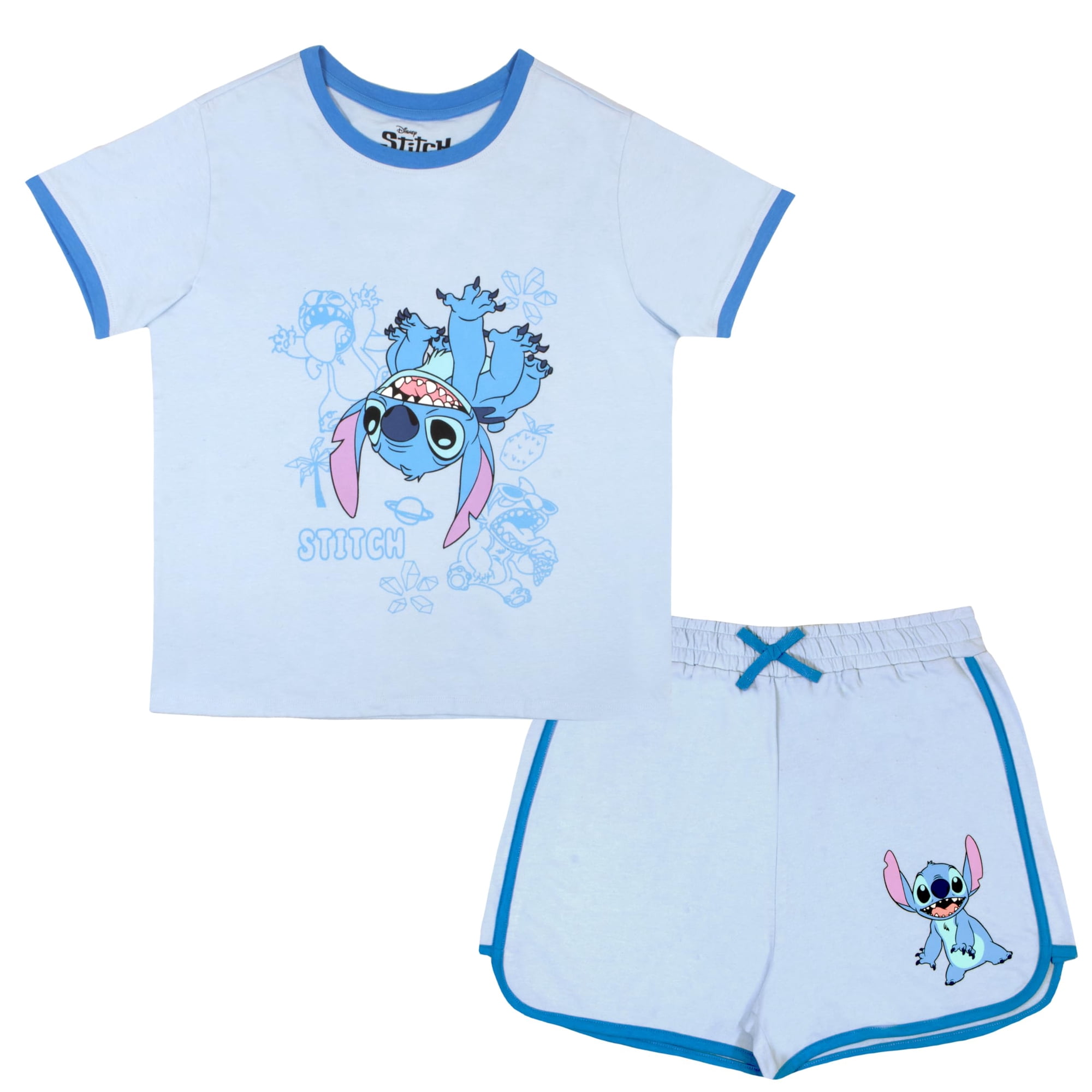 Conjunto De Remera Y Shorts Para Niñas Disney Lilo Y Stitch Azul