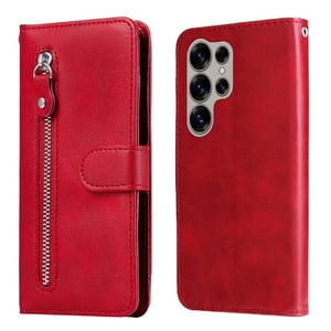 Gangxun - Funda Con Cremallera Para Samsung Galaxy S25 Ultra, Carcasa Cartera De Cuero Pu Con Soporte Y Tarjetero