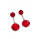thumbnail image 1 of Aros Granate Circular Plata 950 Tornillo Mariposa Colgantes Mujer Elegantes Piedra Roja., 1 of 5