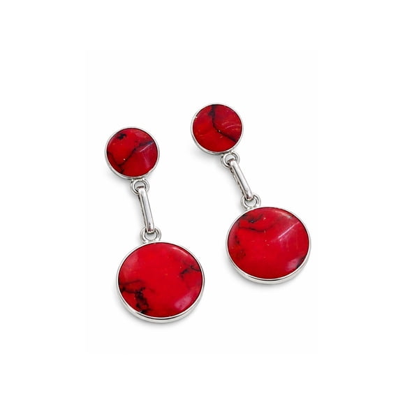Aros Granate Circular Plata 950 Tornillo Mariposa Colgantes Mujer Elegantes Piedra Roja.