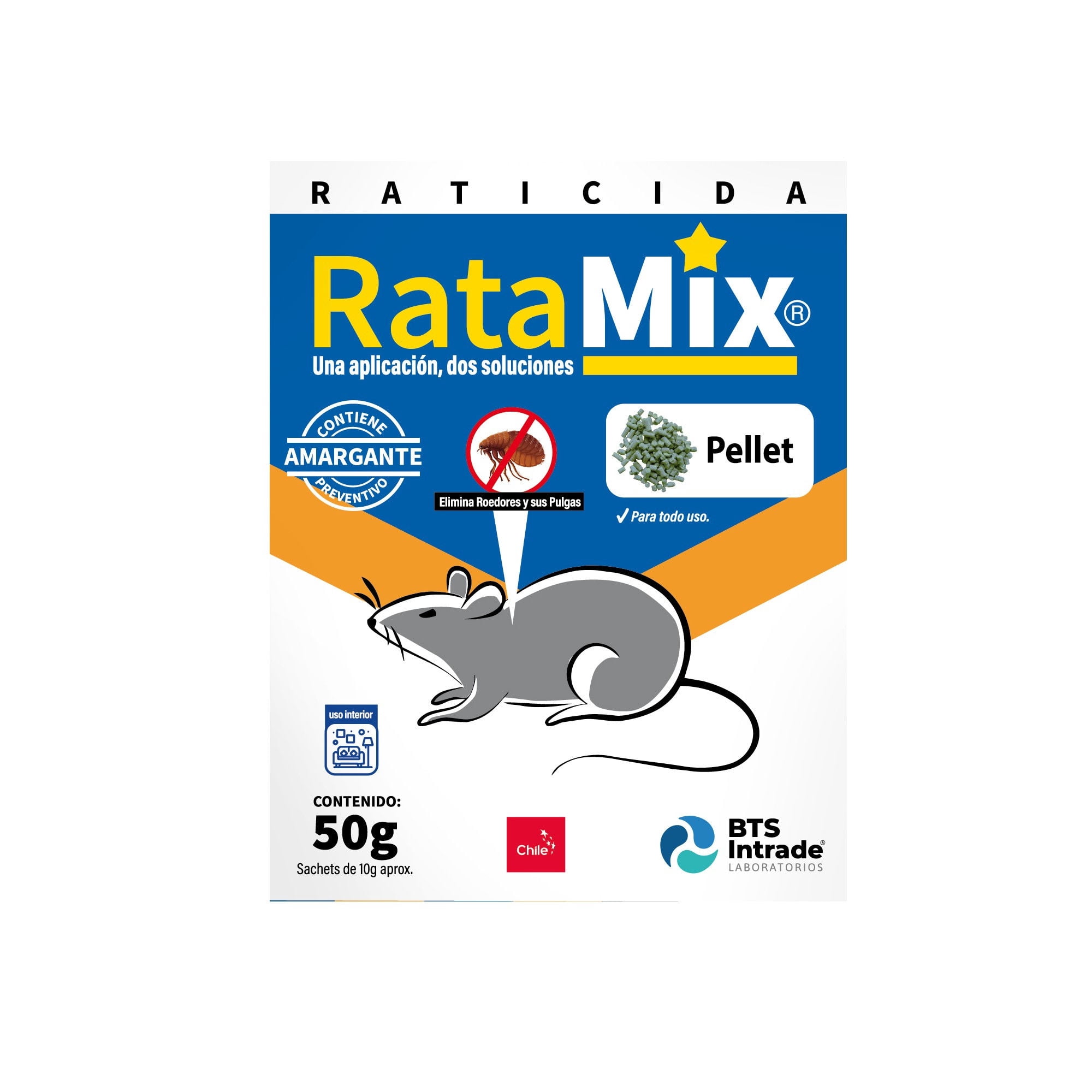 Insecticida Pellet Elimina Ratas Y Ratones Caja 50 g Ratamix