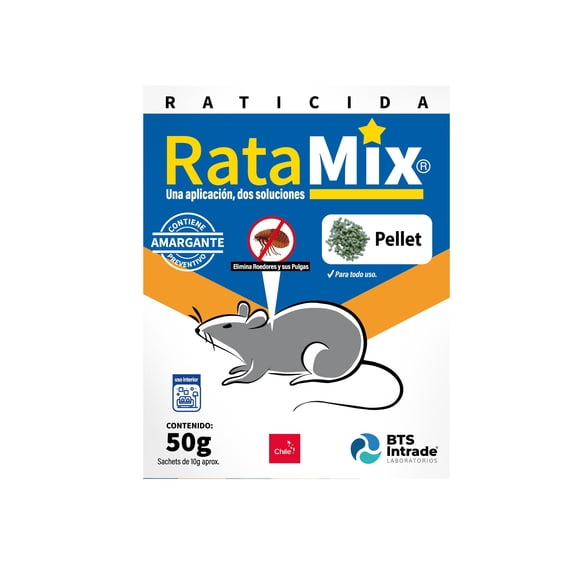 Insecticida Pellet Elimina Ratas y Ratones Caja, 50 g