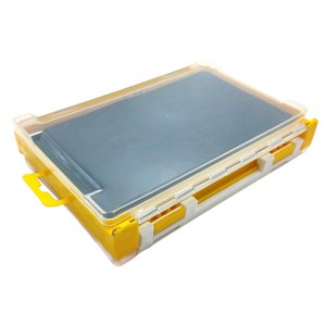 Ioensy - Caja De Señuelos De Pesca De Doble Cara, Bandejas De Almacenamiento De Aparejos, Portátil, Amarillo, Grande