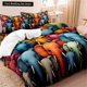 thumbnail image 1 of x1305 Bed SheetsColorful Elephant Print Duvet Cover Set - Soft, Breathable Comfortable Bedding for All Seasons, Includes Duvet Cover 3-Piece Bedding Set (1 Duvet Cover + 2 Pillow Shams) nj1305, 1 of 5