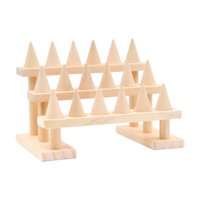 Magideal - Sala De Joyas Con Timbre Con Joyería Decorativa De Cono De Madera De Joyas Prácticas Anillo De Exhibición De Joyería Para El Vestuario De La Habitació 3Tier 21Cmx14Cmx11Cm