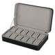 thumbnail image 4 of 12 ranuras puntada de lujo negro pu cuero cremallera reloj display organizador, 4 of 5