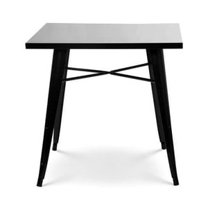 Pandalino - Mesa Tolix Cuadrada Negra 80X80Cm | Industrial, Comedor, Exterior Negro 80X80