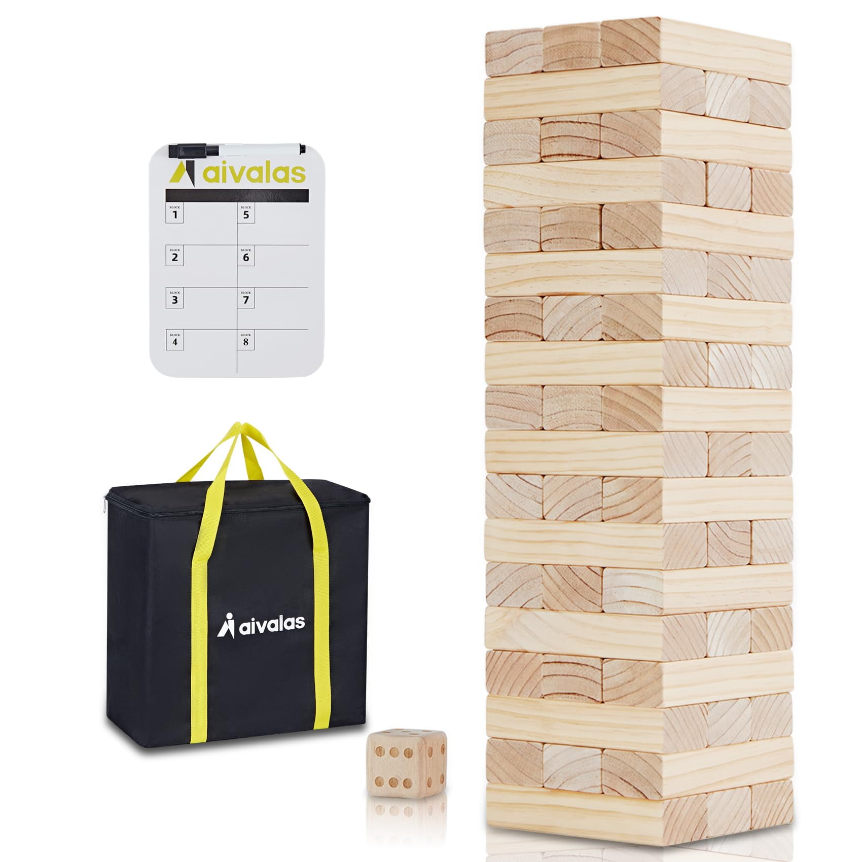 Bloque Apilable Giant Tumble Tower Game Aivalas De Madera De 4.2 Pies
