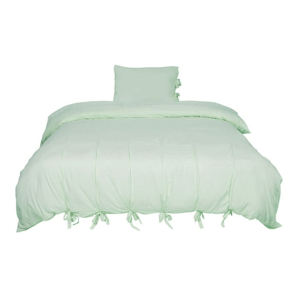 Conjunto Cobertor De Camas Super King Unique Bargains Única Lavada de Algodón Funda de Almohada Colcha Edredón Verde