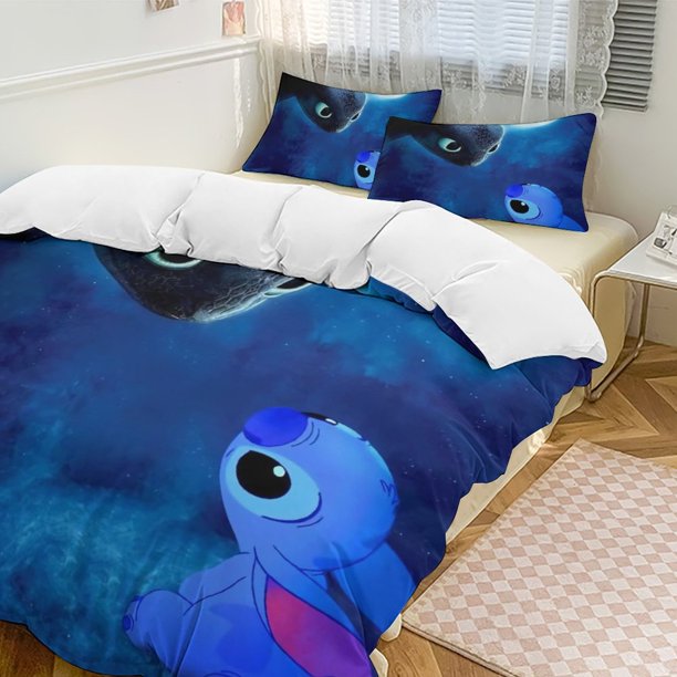 StitchCartoon Collection 3-Piece Comforter Set, Personalized Bedding Decor for Kids And Teens Bed Sheets