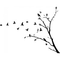 Rienda Libre Graphics - Decomural Flying Birds Branch Trees Ws-32523