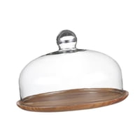 Bothyi - Soporte De Madera Para Tartas Con Bandeja Para Servir Tartas En Forma De Cúpula Para Fiestas De Crema, Tapa De 26 Cm