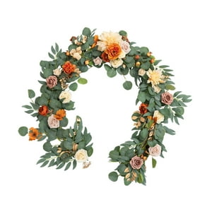 Genérico - Guirnalda De Flores Artificiales De 5,9 Pies De Largo, Enredadera Floral Para Fondo De Mesa De Boda, Estilo E
