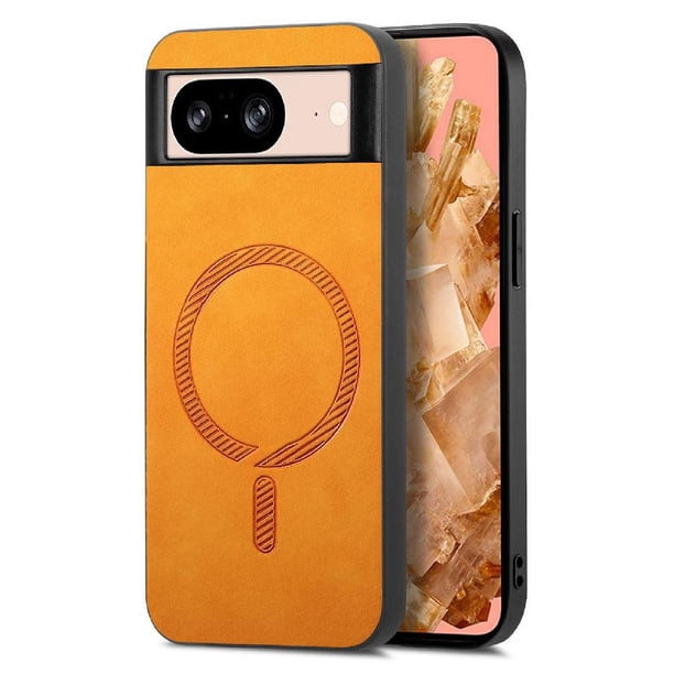 Magnetic Slim Case for Google Pixel 8A with Camera Guard & Anti-Scratch Back Yellow
