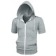thumbnail image 5 of INSPIRE CHIC Chaquetas con Capucha de Manga Corta para Hombre de Color Sólido con Cremallera M Gris, 5 of 7