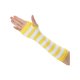 thumbnail image 2 of Guantes Sin Dedos Para Mujer INSPIRE CHIC Impresos Hasta El Codo Calentadores De Brazo Tejidos Amarillo Blanco Rayas Anchas, 2 of 6
