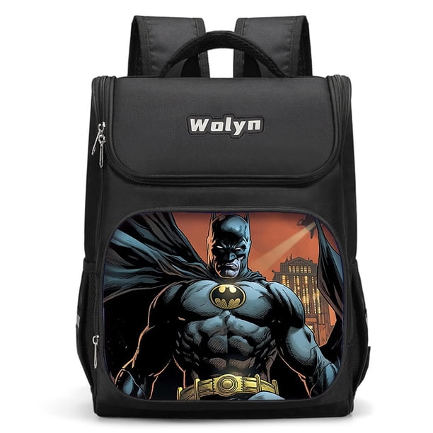 Cartoon Super Hero B-BatmanS Large Child Backpack Boy Girls School Bag Men Women Traveling Backpack Durable Multi Compartmen