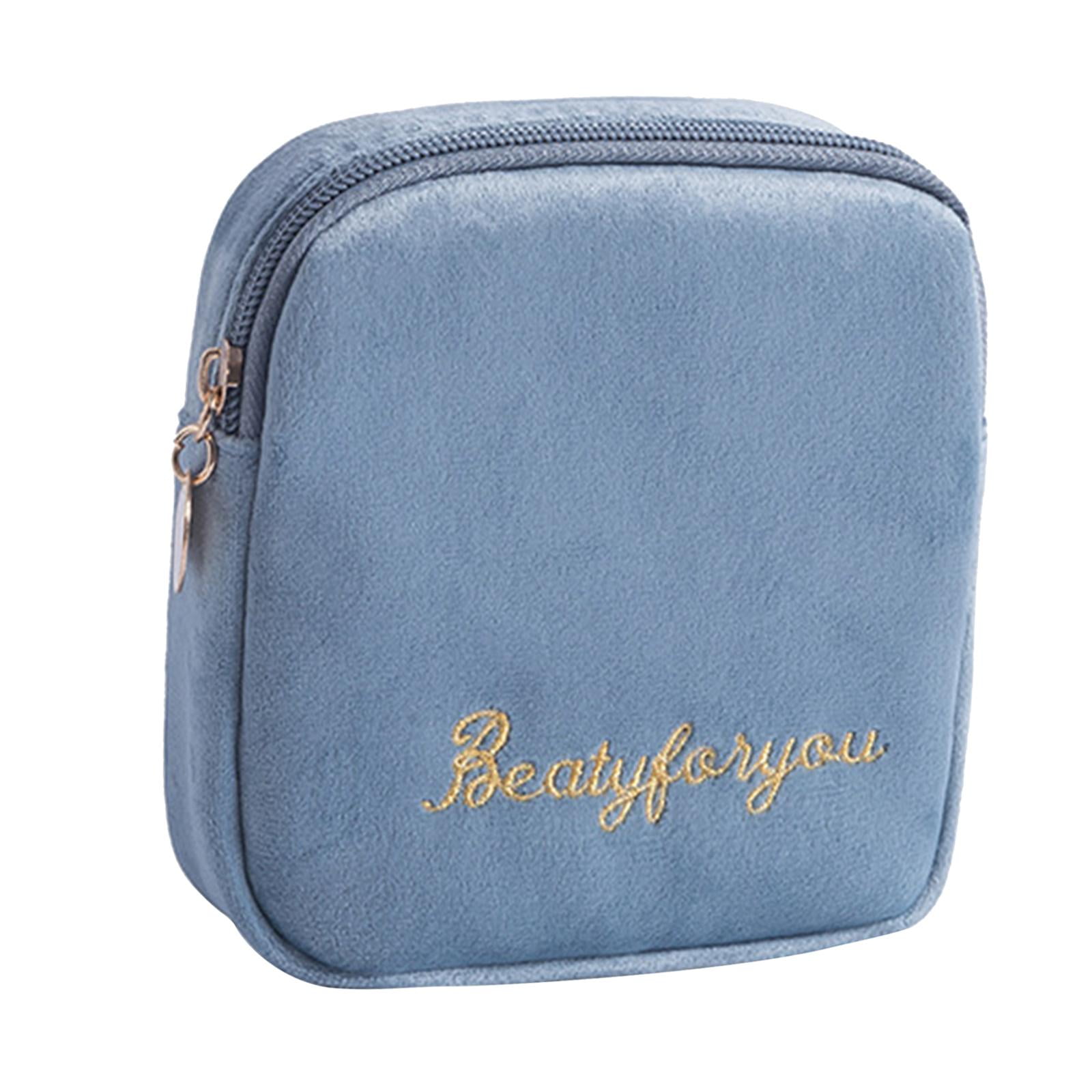 Ioensy - Bolsa De Almacenamiento De Toallas Sanitarias 13x13x4cm Bolsa Para Copa Menstrual Para Niñas, Adolescentes Y Mujeres, Azul