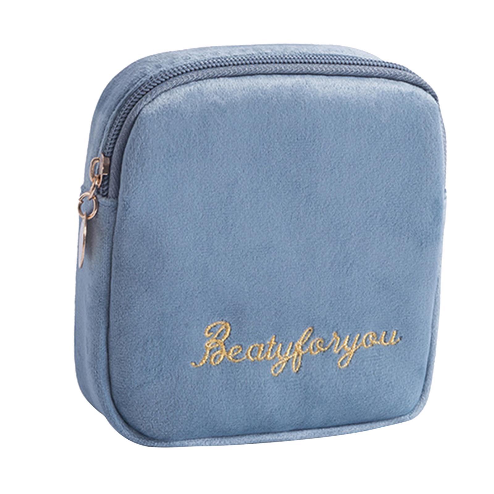 Ioensy - Bolsa De Almacenamiento De Toallas Sanitarias 13X13X4Cm Bolsa Para Copa Menstrual Para Niñas, Adolescentes Y Mujeres, Azul