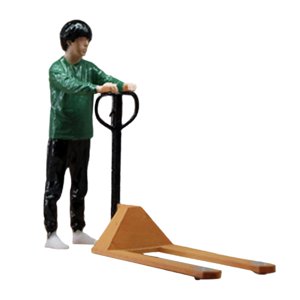 Magideal - Figuras En Miniatura A Escala 1/32, Figuritas De Hombre 1/32, Figuritas De Simulación, Figuras De Resina A Escala 1/32 Y Montacargas Para Decoración 2 Piezas