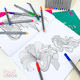 thumbnail image 2 of Libro De Mándalas + 12 Lápices Fineliner Adix 0.4 Mm Colores, 2 of 3