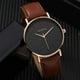 thumbnail image 1 of 4pcs/set Watch Set 1pc Men's Simple Quartz Leather Watch & 3pcs Braided Leather Bracelets Beaded Bracelets, 1 of 4