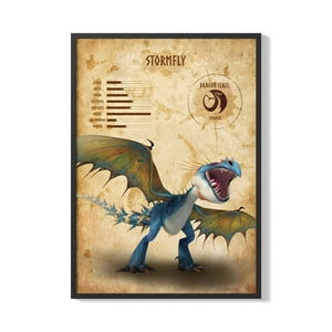 Creango - Cuadro Poster Enmarcado Como Entregar A Tu Dragon Decorativo
