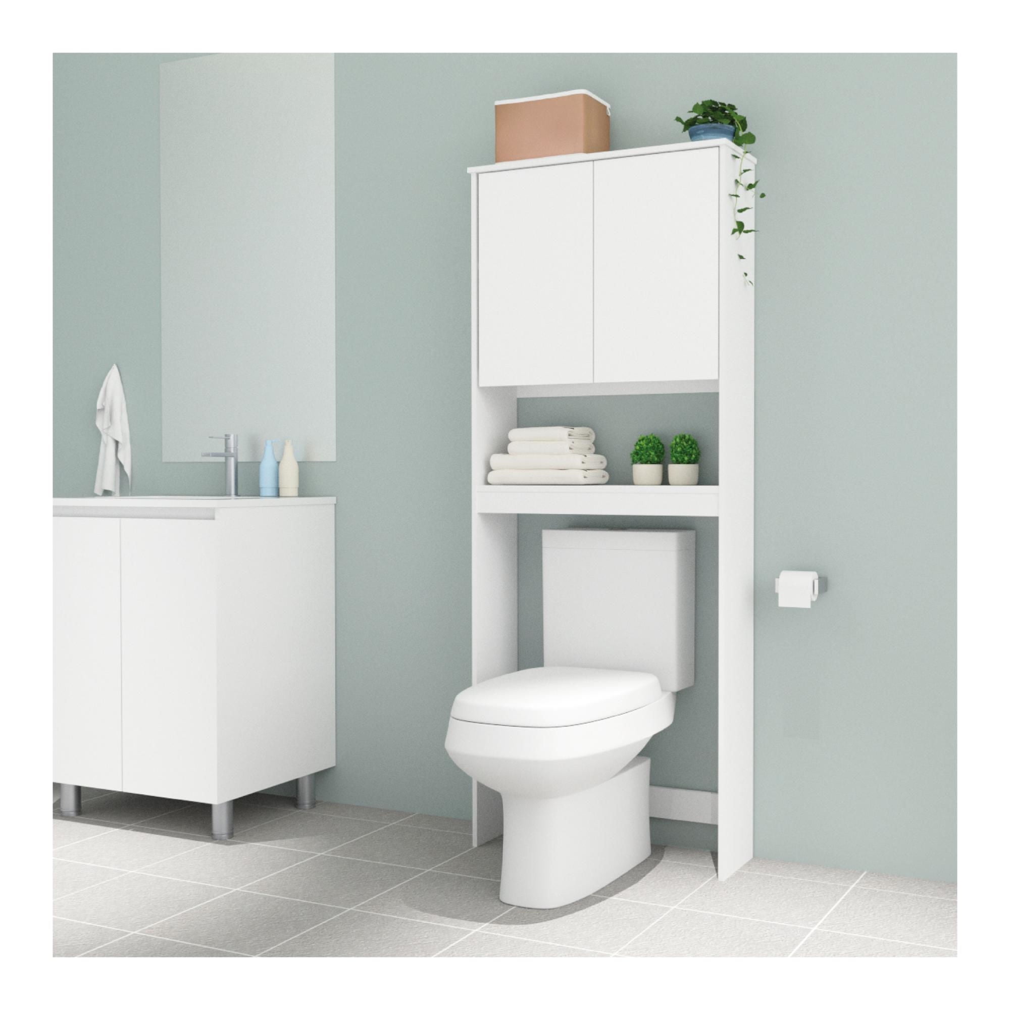 Stanford - Estante Baño 2 Puertas Blanco Sin Tirador