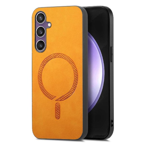 Magnetic Slim Case for Samsung Galaxy S23 FE with Camera Guard & Anti-Scratch Back Yellow