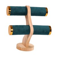Ioensy - Soporte Para Pulseras, Organizador De Almacenamiento De Brazaletes De 2 Niveles Para Aparador, Escaparate, Escaparate, Verde Oscuro
