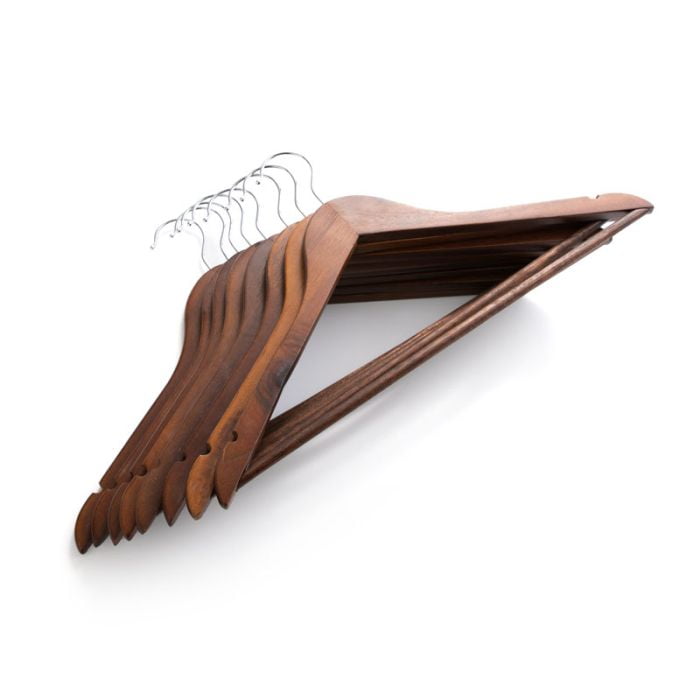 Oem - Pack 3 Perchas Colgadores Ganchos De Madera Ropa Perchero Co