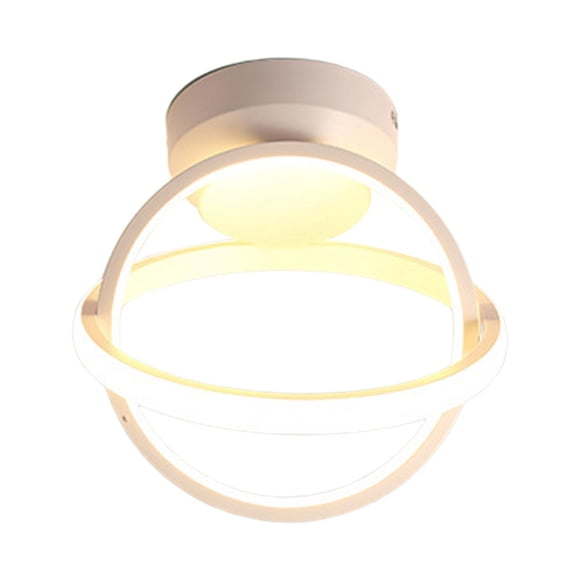 Lámpara LED Moderna de Techo Empotrada en Acrílico E Hierro para Pasillo Sala Dormitorio Comedor y Cocina Adecuada para Decoración de Entrada Salón de Belleza y Estudio Redondo Blanco