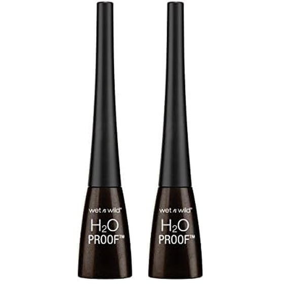 Liquid Liner wet n wild H20 Proof, marrón oscuro, 5 ml (x2)