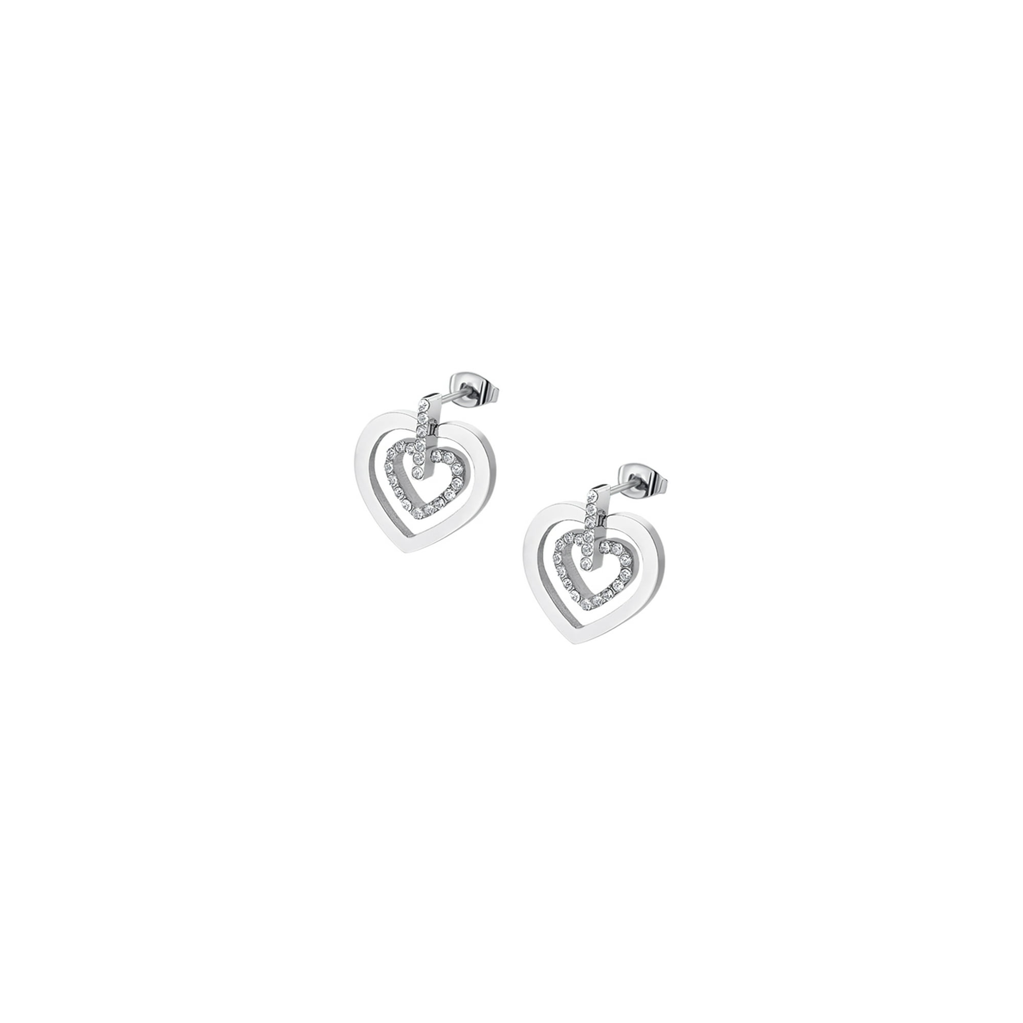 Lotus Bliss Orecchini Donna In Acciaio Inox Placcato Oro Rosa Con Zirconi - Motivo Cuore, Confezione Regalo - 5