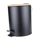 thumbnail image 3 of Cubo De Basura De Madera Con Escalón Abatible Cubo De Revestimiento Extraíble Para Dormitorio Oficina Cocina 5L Negro, 3 of 5